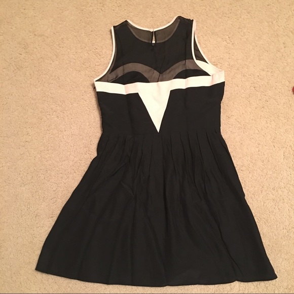 Parker Black Sheer Neck Mini Dress Medium / Small - Picture 4 of 8